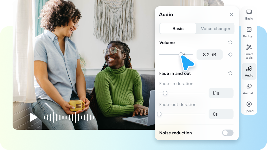 Adjust volume & add fade effects to your audio